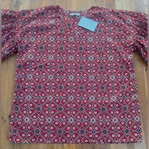 Red+Black tunic with flared sleeves, Cotton tunics , Kurti